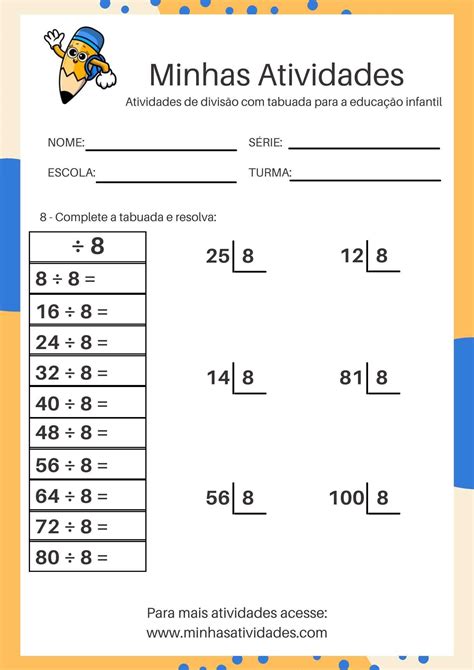 Caderno Atividades Tabuada Divis O