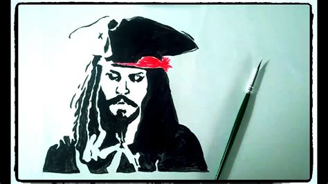 How To Draw Captain Jack Sparrow Pirates Of The Caribbean Painting