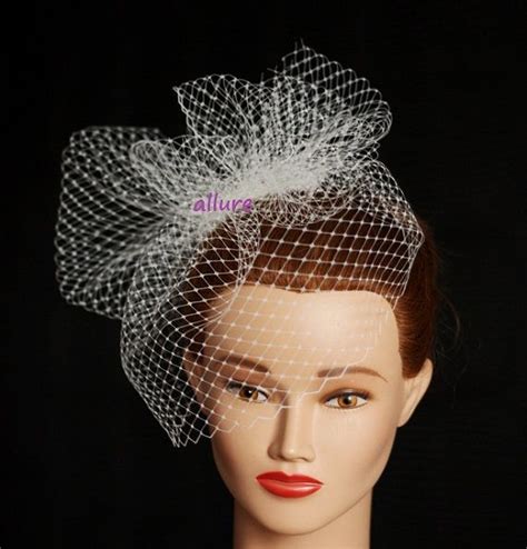 Sale 50 Off Ivory Birdcage Veil Ivory Veil Ivory Bridal Bow Veiling Ivory Fashion Birdcage