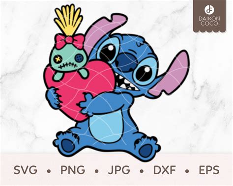 Stitch and Scrump SVG Stitch Valentine SVG Svg Png Jpg Dxf - Etsy