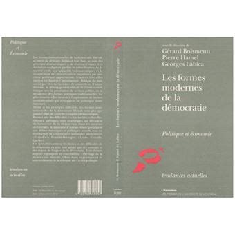 Les formes modernes de la démocratie broché G Boismenu P Hamel