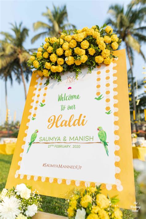 Haldi Ceremony Welcome Board Design By Janvi Dave Weddings Events