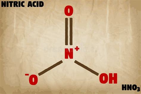 Detailed Illustration Of The Molecule Of Nitric Acid Stock Vector