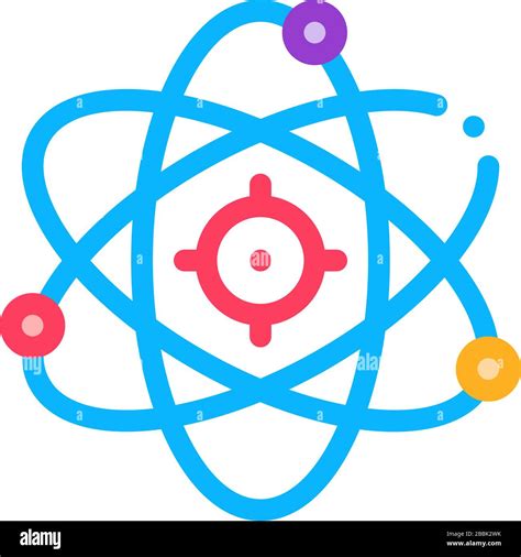 ilustración del contorno del vector del icono de la molécula atom