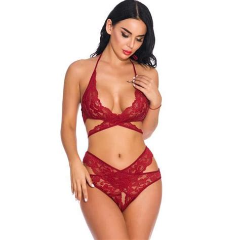 Sexy Femme Ensemble Lingerie Jarreti Re Avec Porte Jarretelles Dentelle