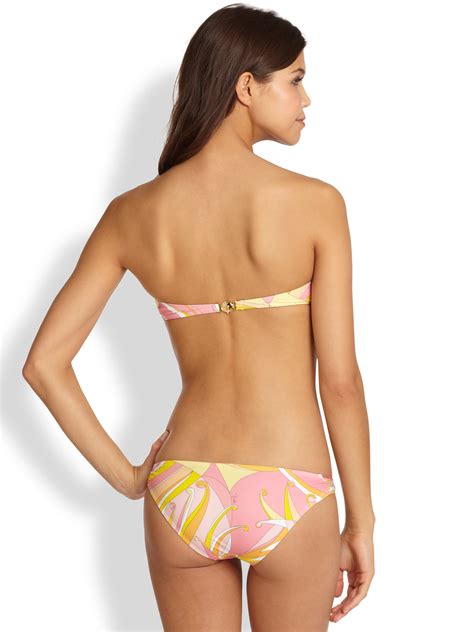 Lyst Emilio Pucci Twopiece Bandeau Bikini In Pink