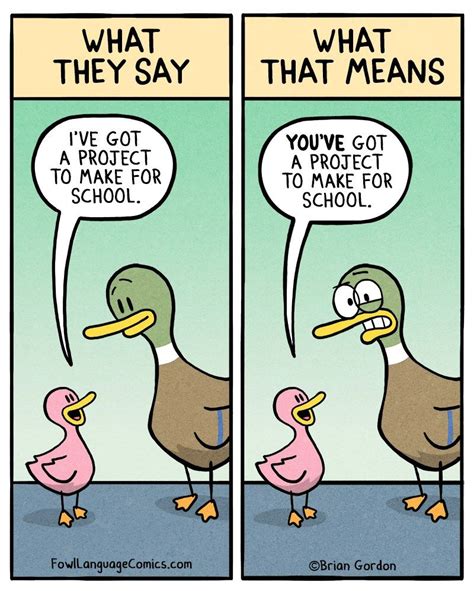 School Project Fowl Language Comics Mommy Humor Parenting Comics