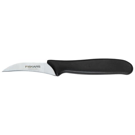 Peeling knife with curved blade