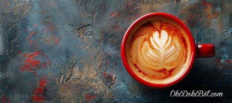 The Cup Of Latte Coffee With Heart Shaped Latte Art On Dark Background