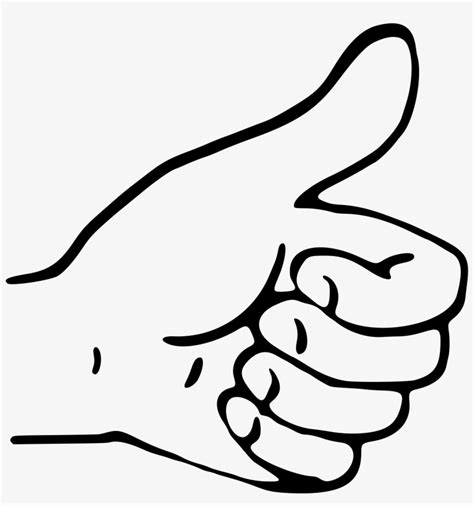 Thumbs Up Clip Art Black And White Thumb Transparent Png 2352x2395