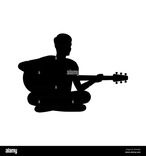 Black Silhouette Design With Isolated White Background Of Man Playing