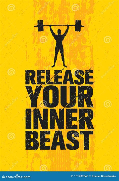 Release Your Inner Beast Workout And Fitness Gym Design Element