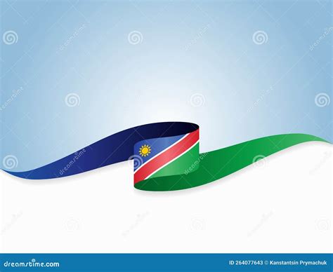 Namibian Flag Wavy Background Layout Vector Illustration Stock Vector