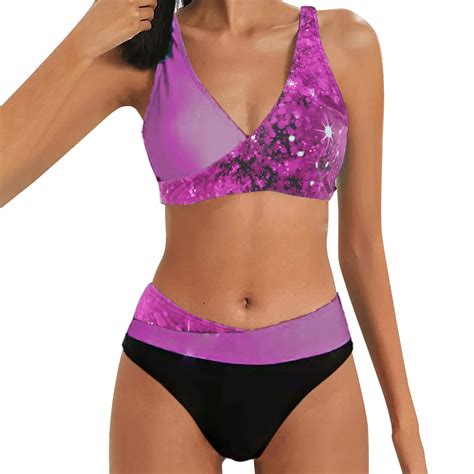 Buigttklop Swimsuits For Women Clearance Women S New Split Swimsuit Casual Bikini Swimsuit