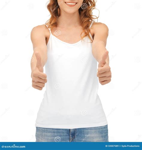 Woman In Blank White Tank Top Royalty Free Stock Images Image 33507589