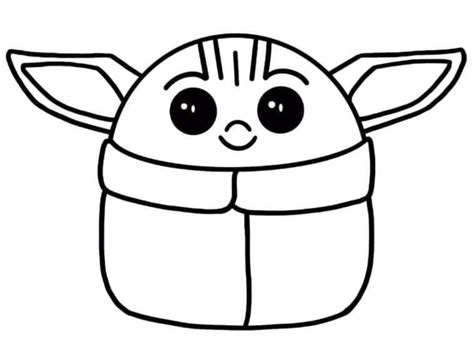 Coloriage Bébé Yoda Mignon télécharger et imprimer gratuit sur