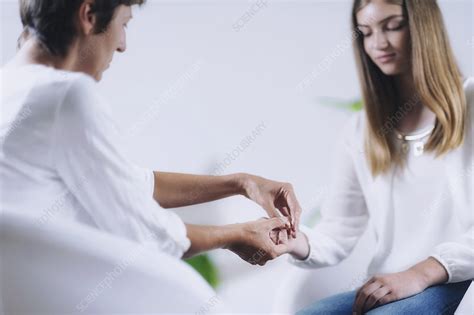 Teenage Girl Having Theta Healing Therapy Stock Image F024 8259