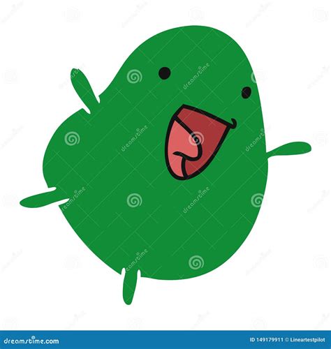 Cartoon Kawaii Cute Happy Bean Stock Vector Illustration Of Bean