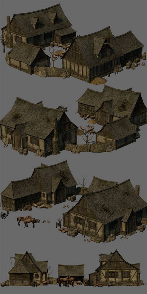 Medieval Farm Extended License 3d Models Gaming Dante78 Medieval