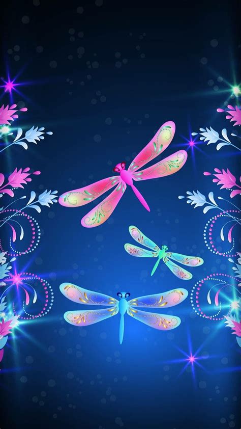 Dragonfly Wallpaper With Pink And White Wings