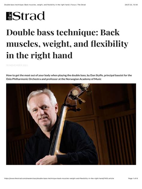 Double Bass Technique Back Muscles Weight And Flexibility In The Right Hand Focus The