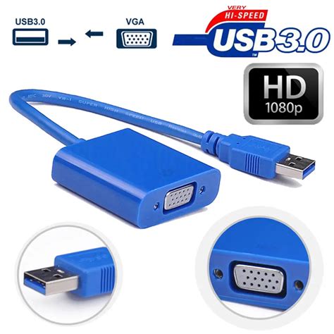 Usb 30 To Vga Multi Display Converter Adapter Cable External Video