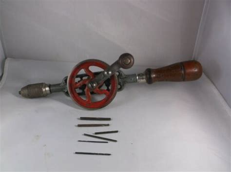 VINTAGE MILLERS FALLS No 5 A EGG BEATER HAND DRILL 6 BITS Yankee Drill