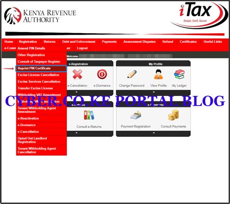 KRA PIN Certificate Download Process On KRA iTax Portal