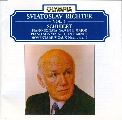 Schubert Piano Sonatas Sviatoslav Richter Vol 1 No 9 No 11