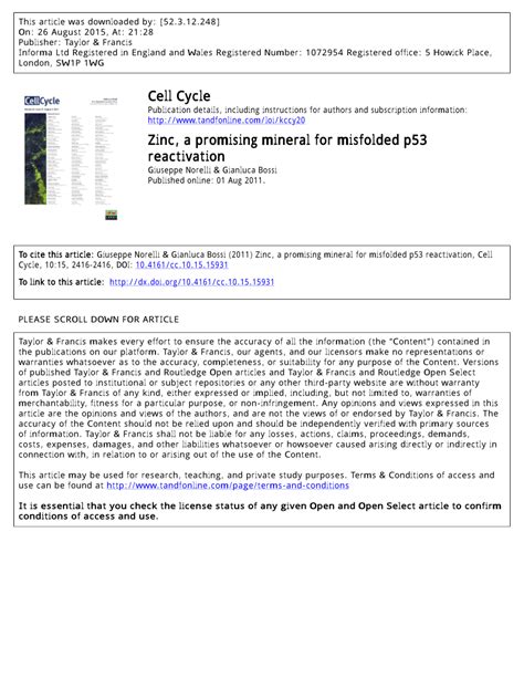 Pdf Zinc A Promising Mineral For Misfolded P Reactivation