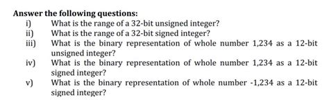 Answered What Is The Range Of A 32 Bit Unsigned Bartleby