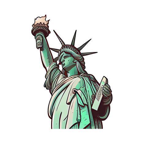 Autocollant De Dessin Anim La Statue De La Libert New York Png