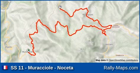 SS 11 Muracciole Noceta Stage Map Tour De Corse 1991 WRC