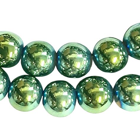 Fil De Perles Rondes Mm Mm En H Matite Verte Iris E Non Magn Tique