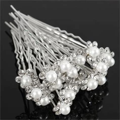 40pcs Lot Women Beautiful Wedding Bridal Crystal Rhinestone Pearl