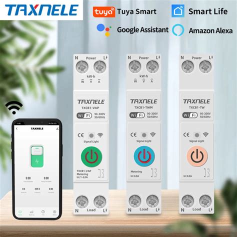 A Tuya Wifi Smart Switch P Circuit Breaker Energy Meter Kwh Power