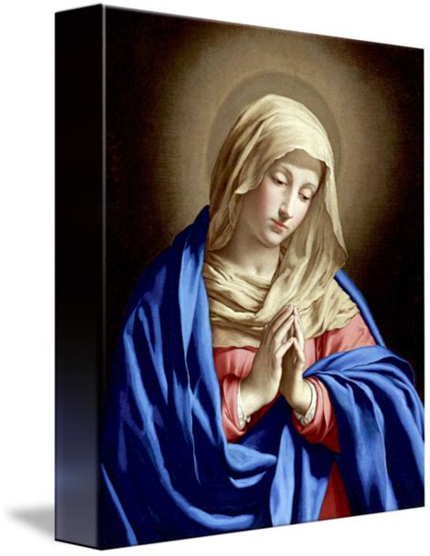 Virgin Mary Praying With Folded Hands By Catholic Art