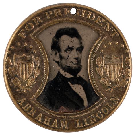 Abraham Lincoln 1864 Presidential Campaign Ferrotype Button Rr