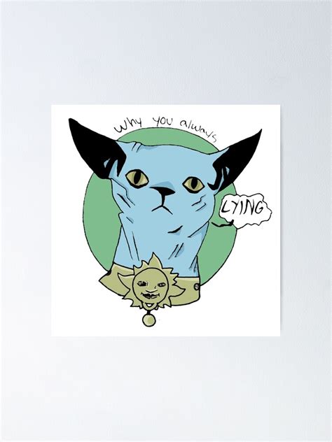 Why You Always Lying Cat Poster By Shadowhawk Art Redbubble