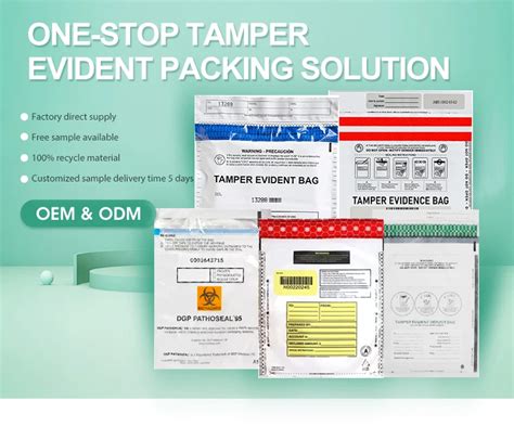 Tamper Proof Secuiry Bag Self Seal Evidence Packing Bag Transparent