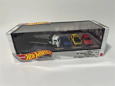 Hot Wheels Premium Set Jdm Tuner Diorama Fleet Street Nissan Honda