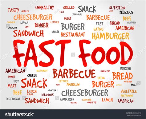 Fast Food Word Cloud Background Concept 스톡 일러스트 369082010 Shutterstock