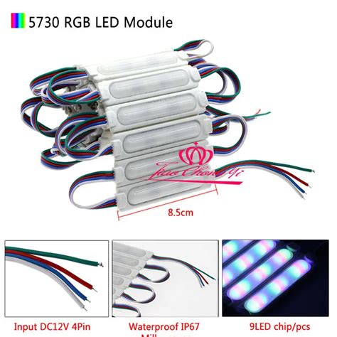 5730 9led Cob Led 160 학위 모듈 Rgb Dc12v Ip67 방수 조명 100pcs Module Rgb Led