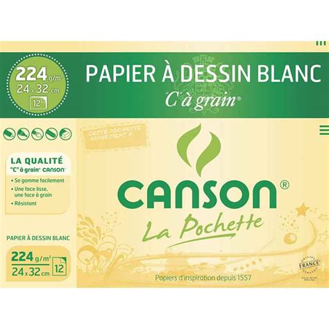 Papier Canson Blanc Dessin Feuilles G X Cm Blanc