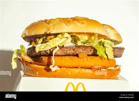 Pruszcz Gdanski, Poland - January 11, 2024: McDonald's spicy Burger ...