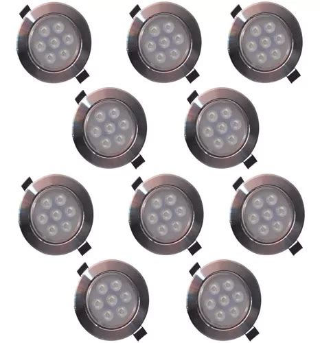 Empotrado Plafon Led W Spot Satinado Luz Calida Piezas Env O Gratis