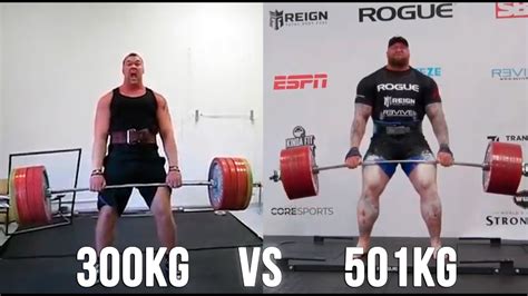 300kg Vs 501kg Deadlift Hafþór Júlíus Björnsson Youtube