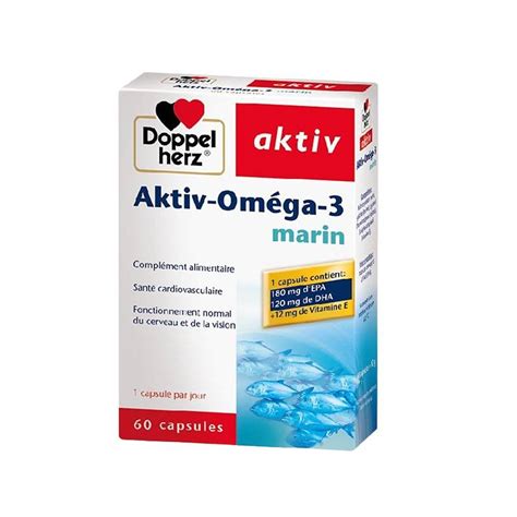 DOPPELHERZ AKTIV Oméga 3 marin 60 Capsules