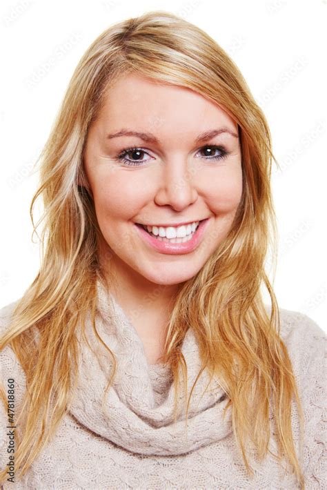 Blonde Junge Frau Mit Langen Haaren Stock Photo Adobe Stock