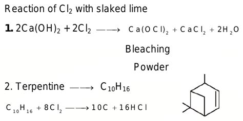 33. Chlorine gas on reaction with slaked lime and terpentine gives??